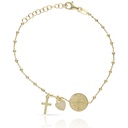 __ext__/PULSERA PLATA CHAPADA EN ORO MILAGROSA + CRUZ SAN BENITO