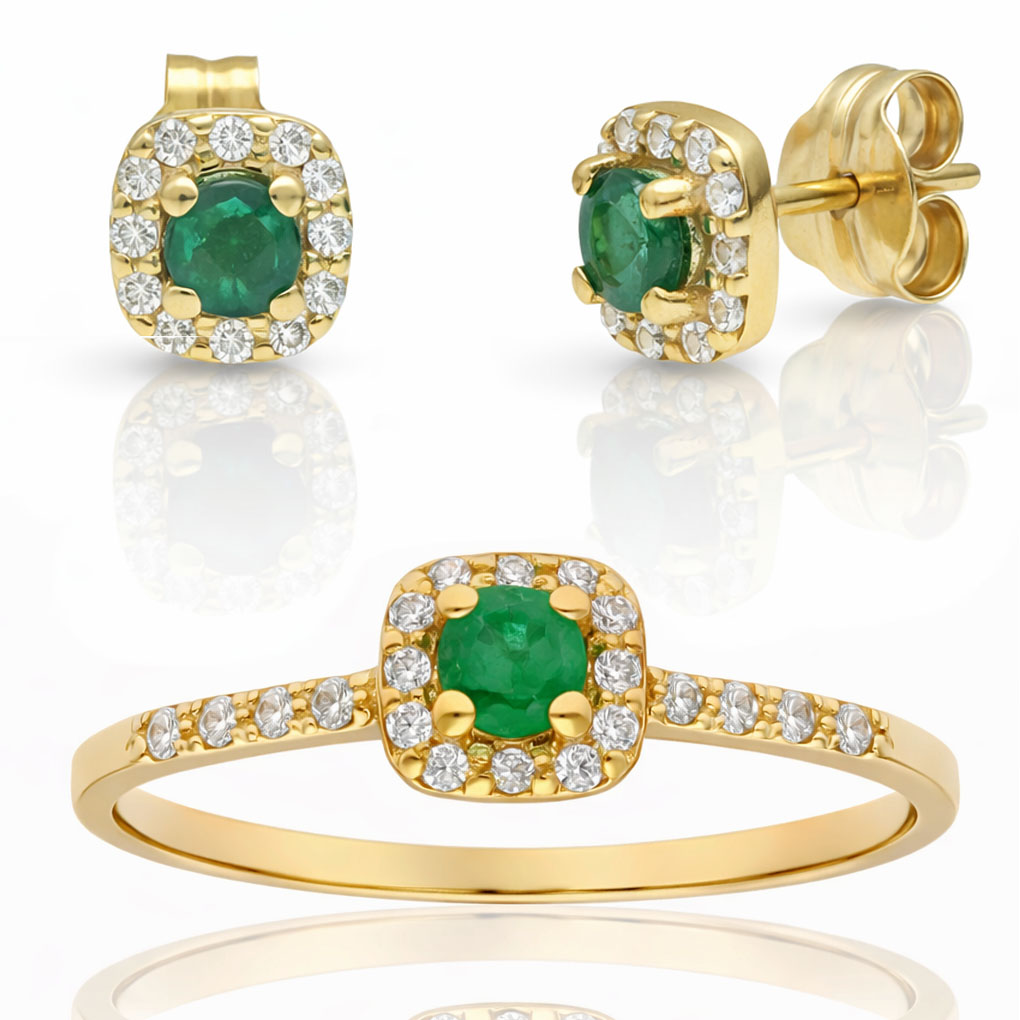 __ext__/PENDIENTES ORO 18KL ESMERALDAS FINAS + CIRCONITAS