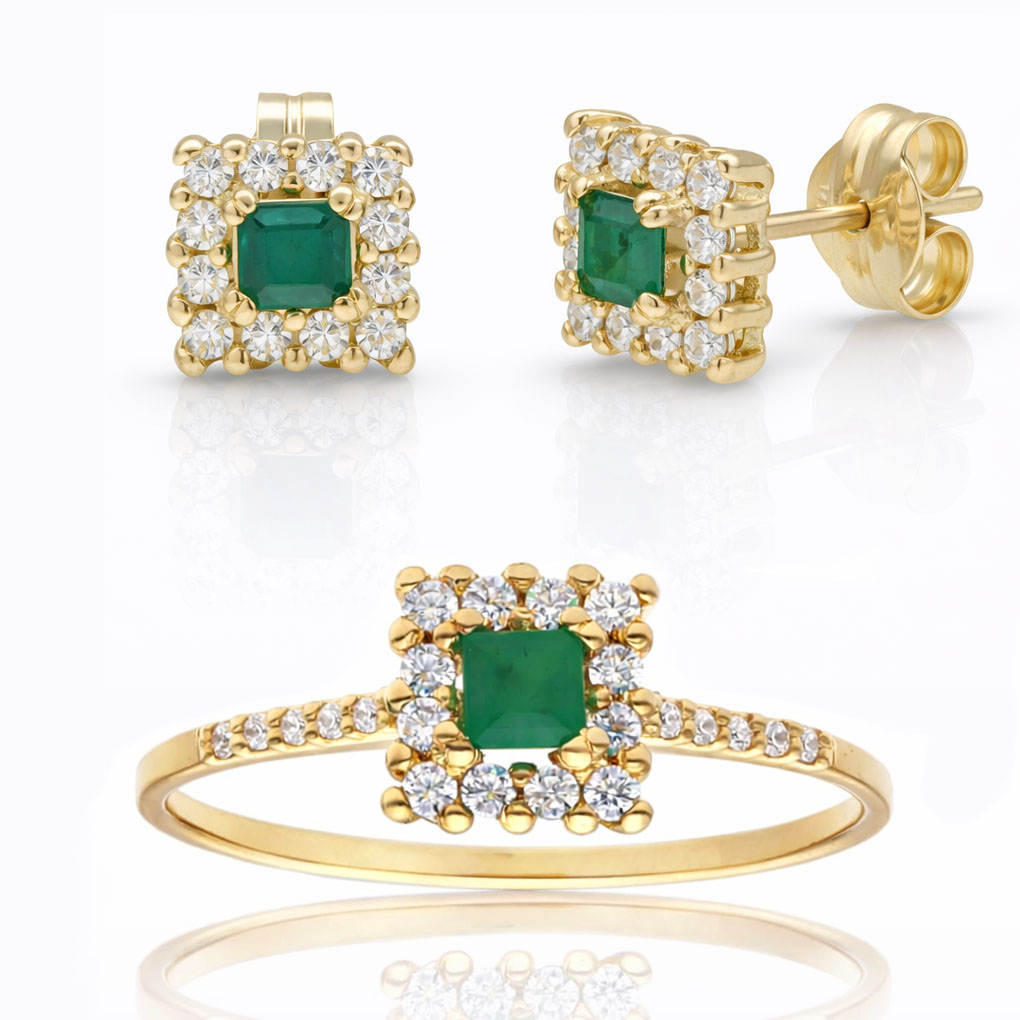 __ext__/PENDIENTES ORO 18KL ESMERALDAS FINAS + CIRCONITAS