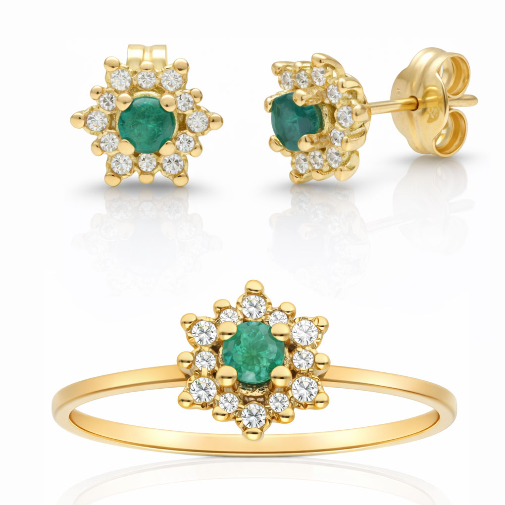 __ext__/PENDIENTES ORO 18KL ESMERALDAS FINAS + CIRCONITAS