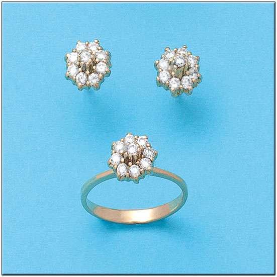 PENDIENTES EN ORO DE 18KL CIRCONITAS