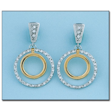 PENDIENTES EN ORO DE 18KL CIRCONITAS