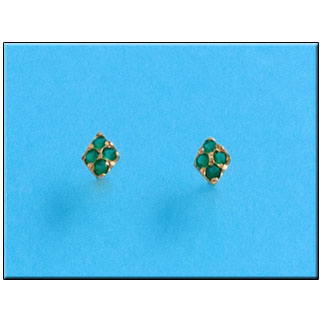 PENDIENTES EN ORO DE 18KL CRISOPAL VERDE