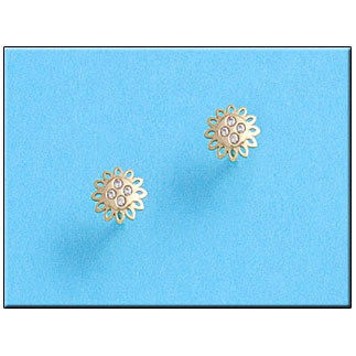 PENDIENTES EN ORO DE 18KL FLOR