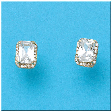 PENDIENTES EN ORO DE 18KL RECTANGULAR