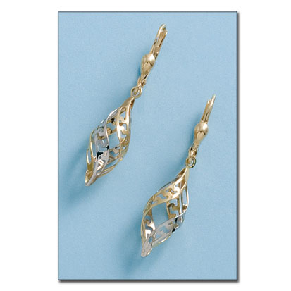 PENDIENTES ORO 18KL BICOLOR CALADOS