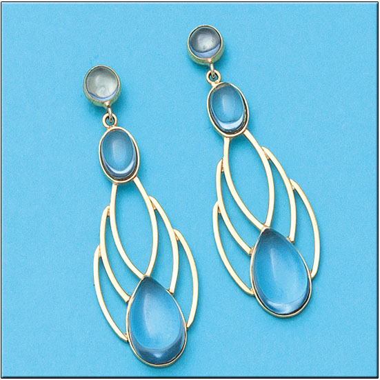 PENDIENTES ORO 18KL COLOR AGUA MARINA