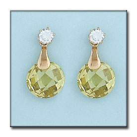 PENDIENTES ORO 18KL COLOR PERIDOT