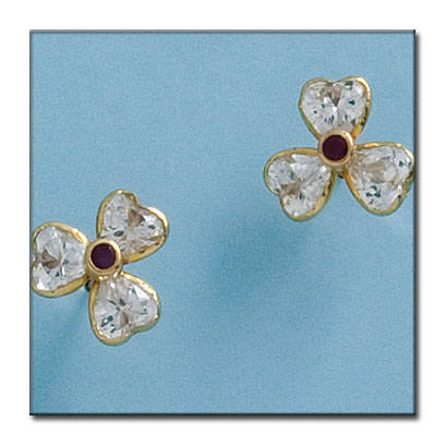 PENDIENTES ORO 18KL FLOR