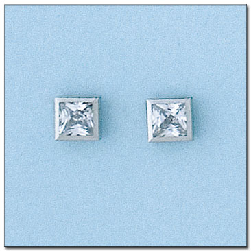 PENDIENTES ORO BLANCO 18KL - 5.50MM 