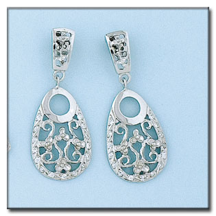 PENDIENTES ORO BLANCO 18KL CIRCONITAS