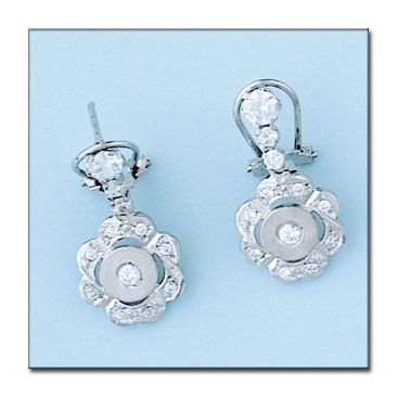 PENDIENTES ORO BLANCO 18KL CIRCONITAS