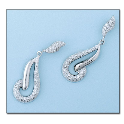 PENDIENTES ORO BLANCO 18KL CIRCONITAS