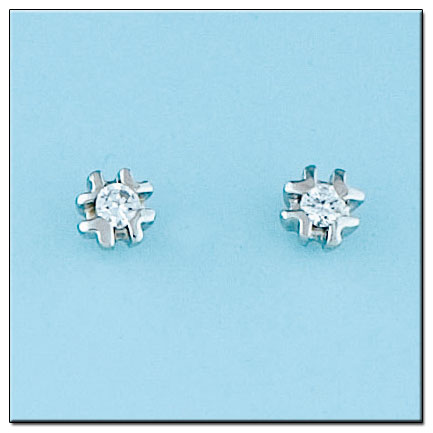 PENDIENTES ORO BLANCO 18KL DIAMANTES