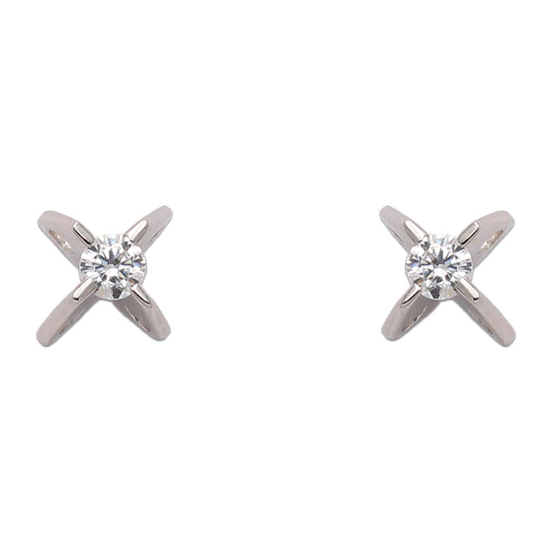 PENDIENTES ORO BLANCO 18KL DIAMANTES