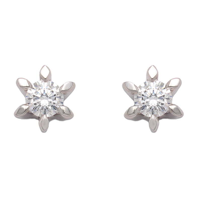 PENDIENTES ORO BLANCO 18KL DIAMANTES