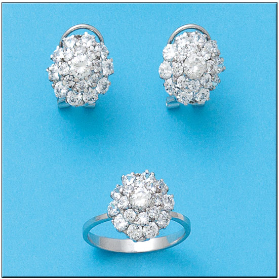 PENDIENTES ORO BLANCO 18KL DIAMANTES