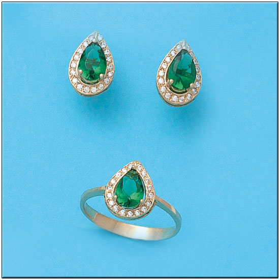 PENDIENTES ORO DE 18KL CRISOPAL VERDE 