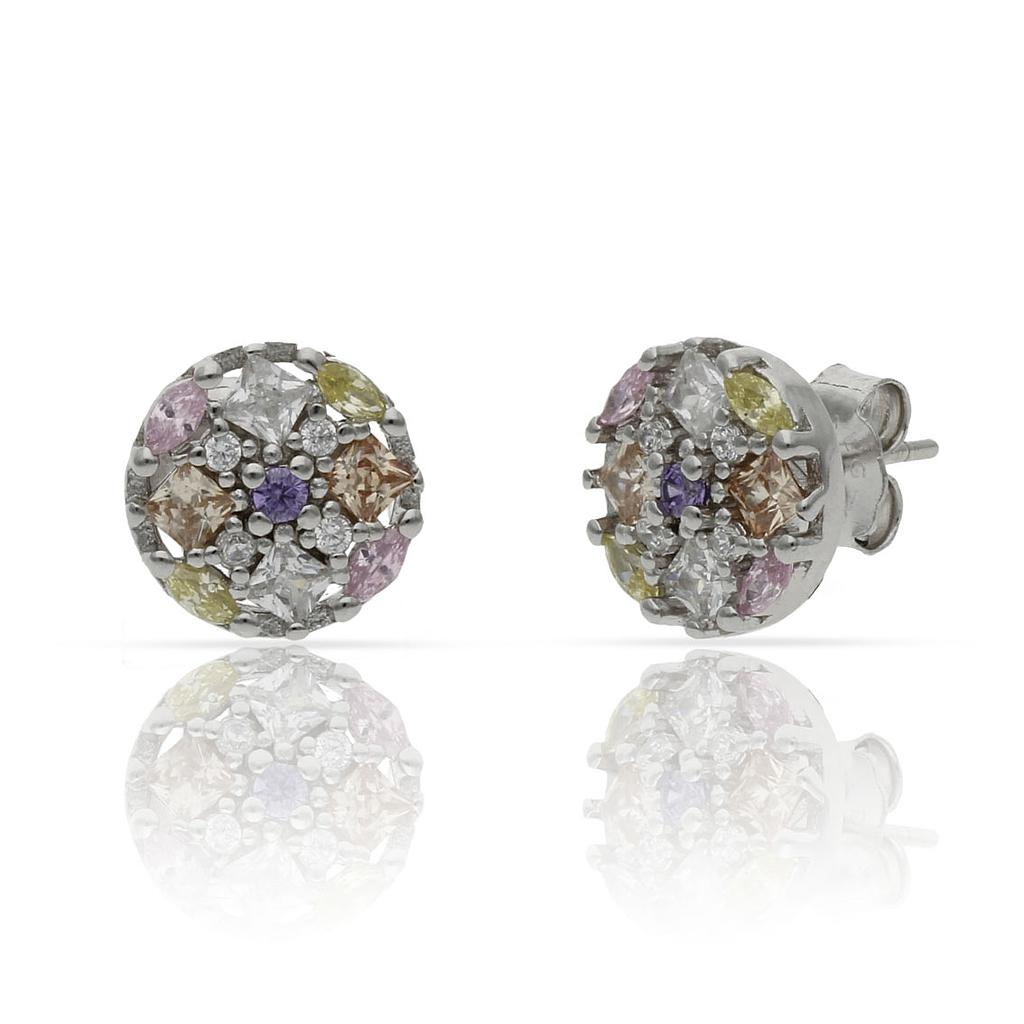 PENDIENTES PIEDRAS COLOR PLATA 925MM - 9.50MM