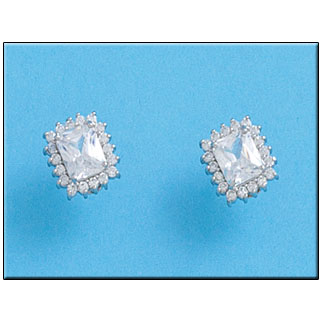 PENDIENTES RECTANGULAR PLATA 925MM 