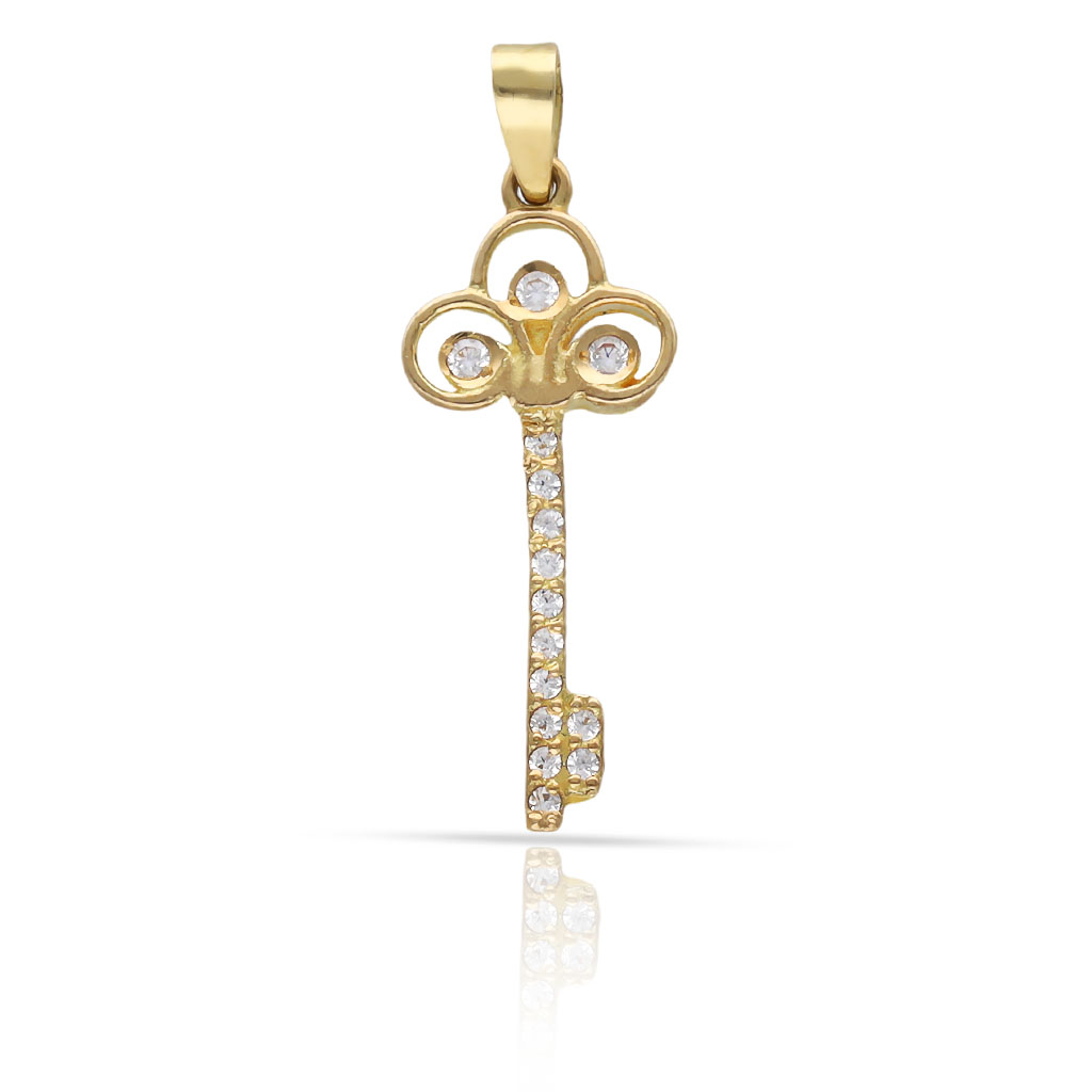 COLGANTE ORO 18KL LLAVE CIRCONITAS