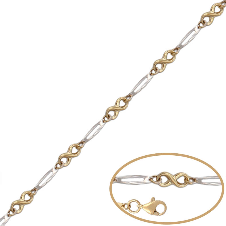 PULSERA BICOLOR INFINITOS ORO 18KL 