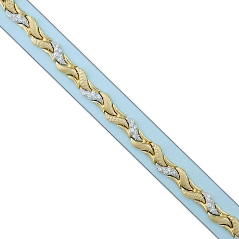 PULSERA BICOLOR ORO  18KL CIRCONITAS