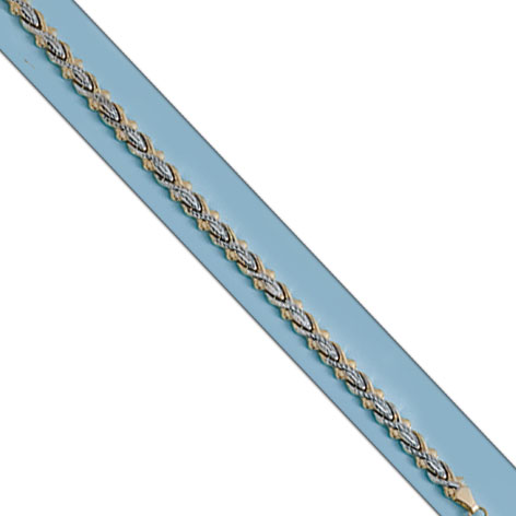 PULSERA BICOLOR ORO 18KL TROQUELADA