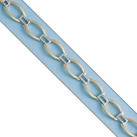 PULSERA BICOLOR ORO 18KL TROQUELADA