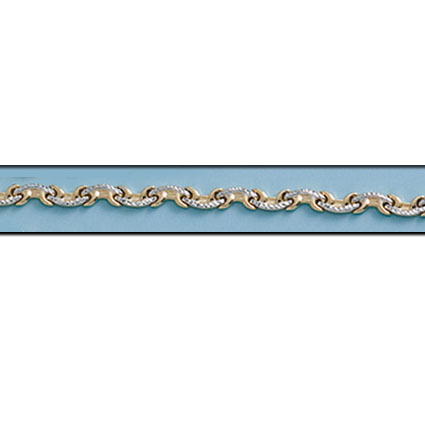 PULSERA BICOLOR ORO 18KL TROQUELADA
