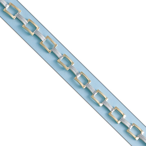 PULSERA BICOLOR ORO 18KL TROQUELADA