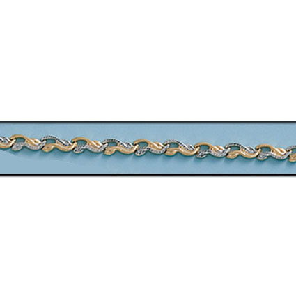 PULSERA BICOLOR ORO 18KL TROQUELADA