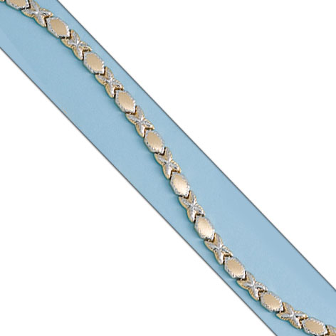 PULSERA BICOLOR ORO 18KL TROQUELADA