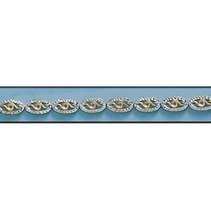 PULSERA BICOLOR ORO 18KL TROQUELADA