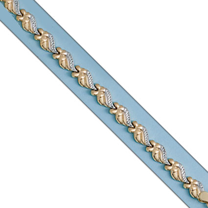 PULSERA BICOLOR ORO 18KL TROQUELADA