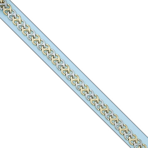 PULSERA BICOLOR TROQUELADA ORO 18KL