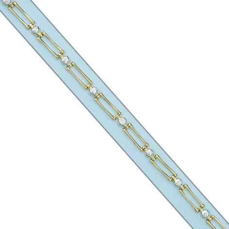 PULSERA BICOLOR TROQUELADA ORO 18KL