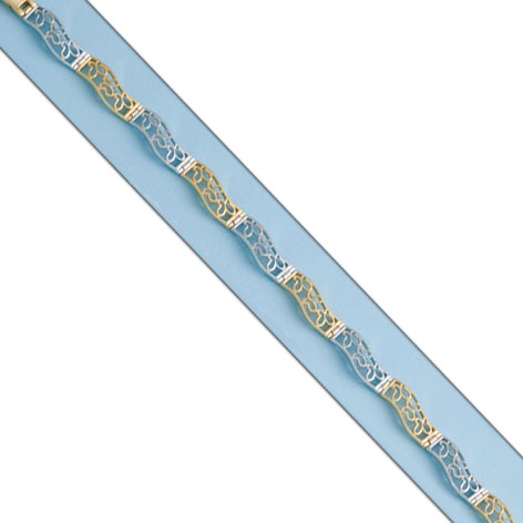 PULSERA CALADA BICOLOR ORO 18KL