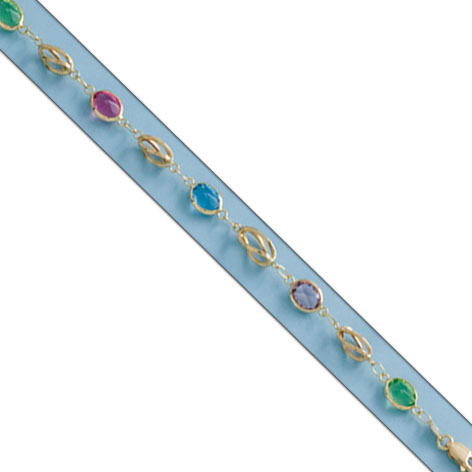 PULSERA COLORES Y JAULA ORO 18KL