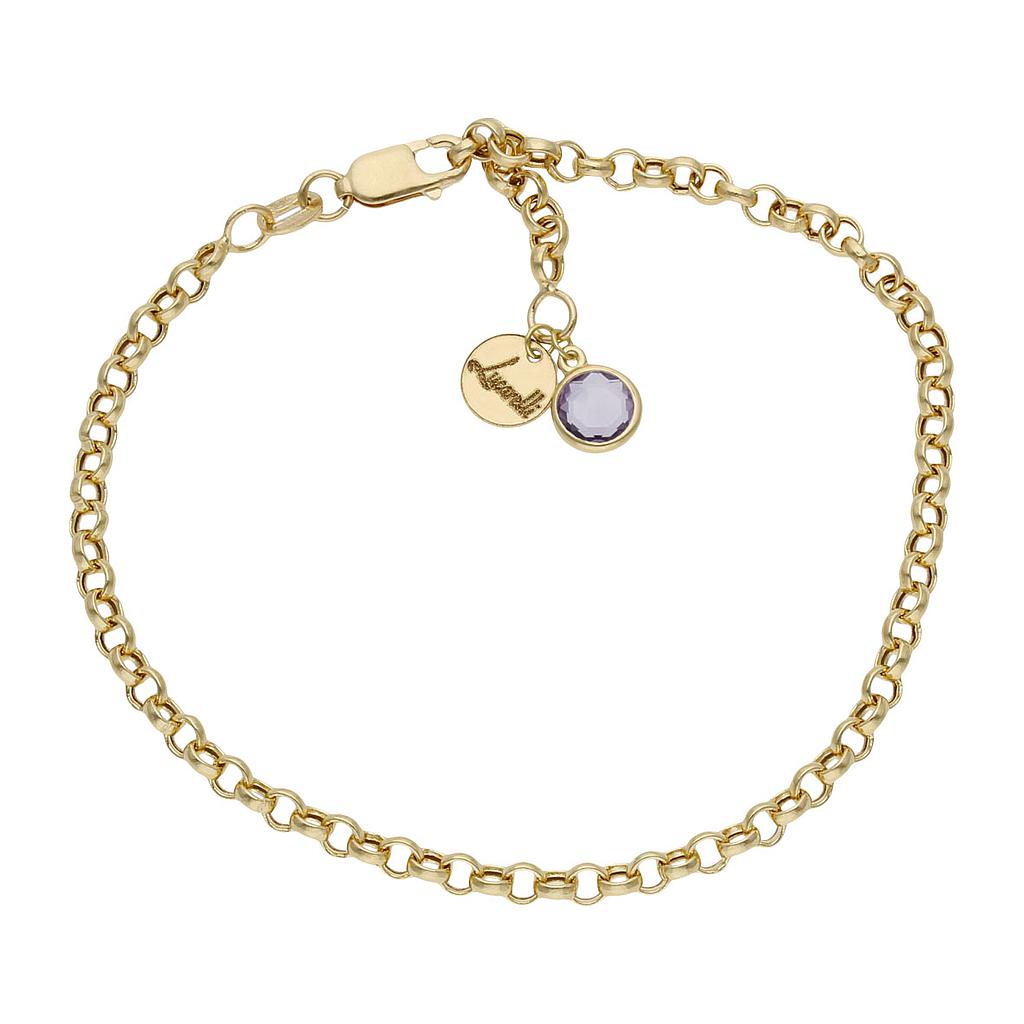 PULSERA MI HISTORIA 3MM ORO 18KL - LILA