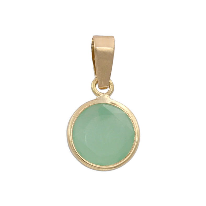 COLGANTE ORO 18KL REDONDO COLOR VERDE