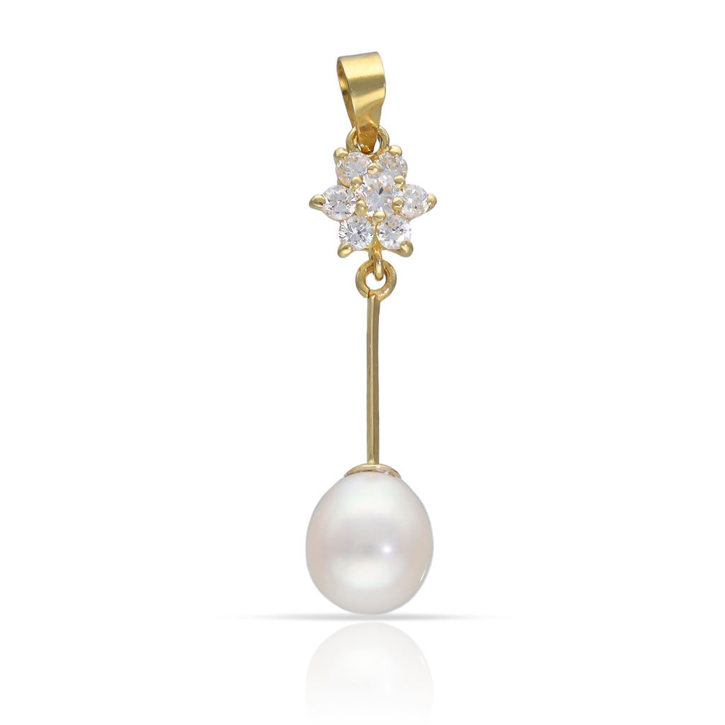 COLGANTE ORO 18KL ROSETA Y PERLA