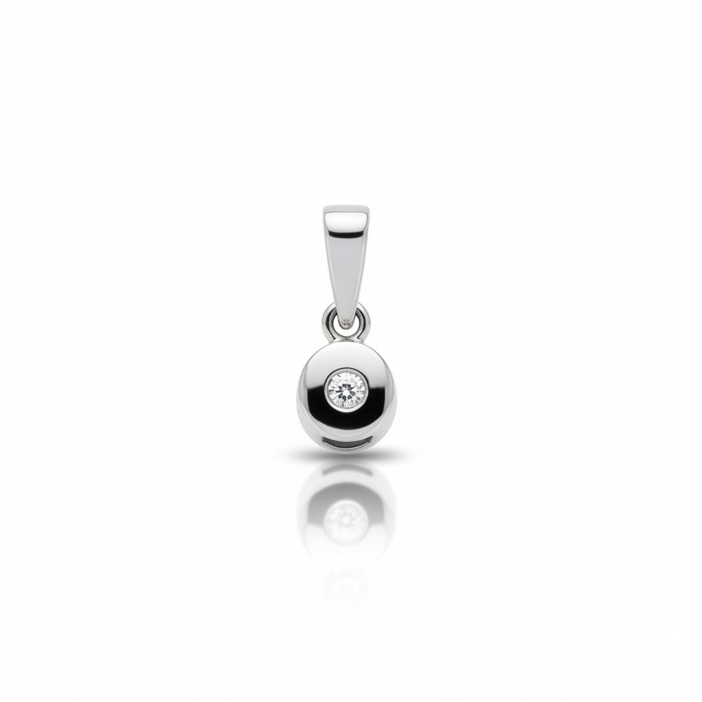 COLGANTE ORO BLANCO 18KL DIAMANTE CHATON - 4.50MM