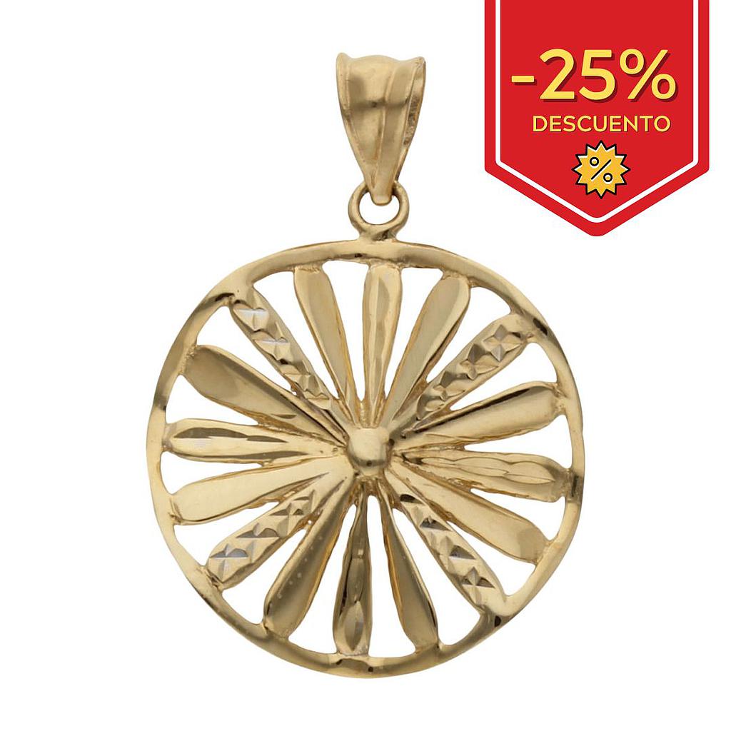 COLGANTE ORO DE 18KL TALLADO FLOR