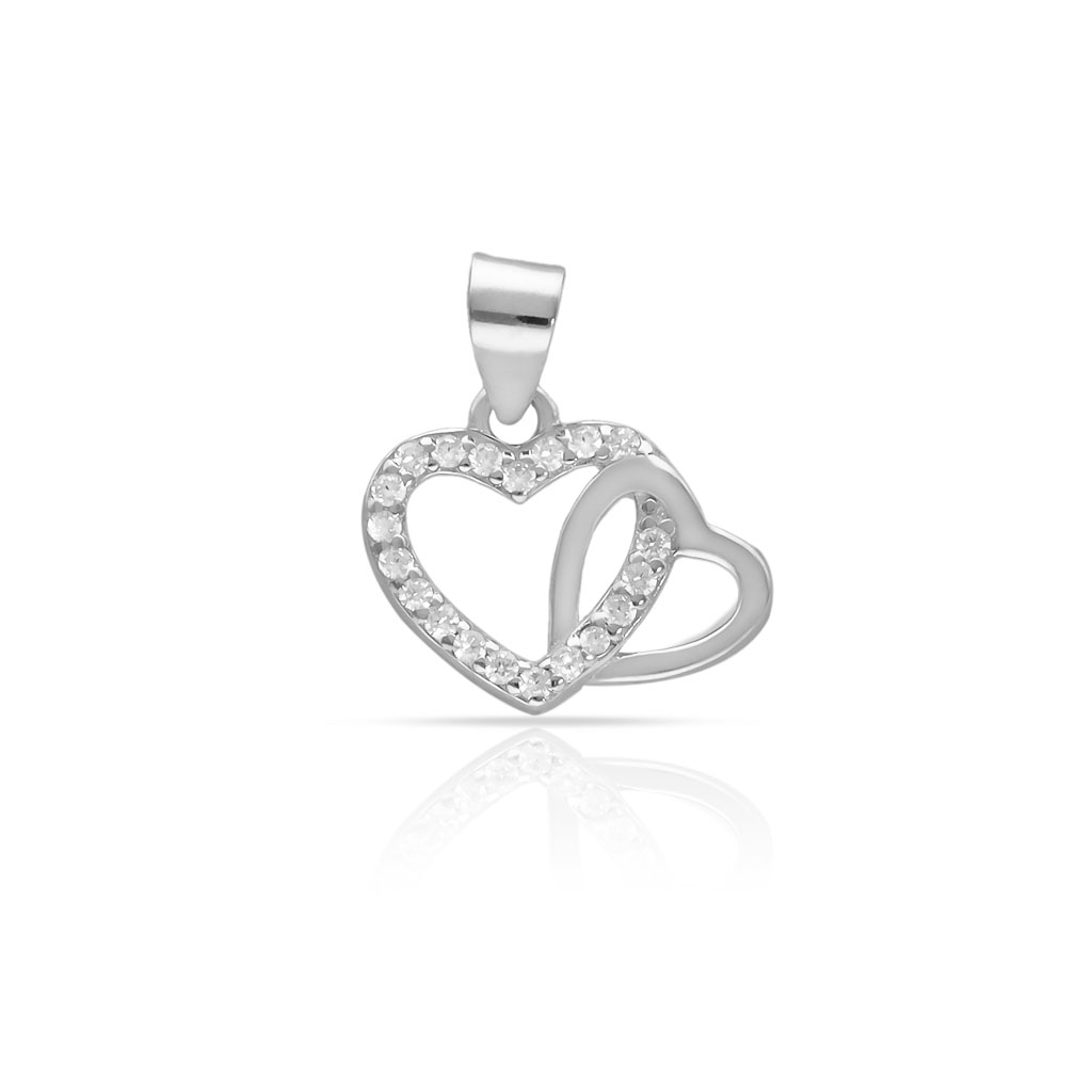 COLGANTE PLATA 925MM CORAZONES - 14x11MM