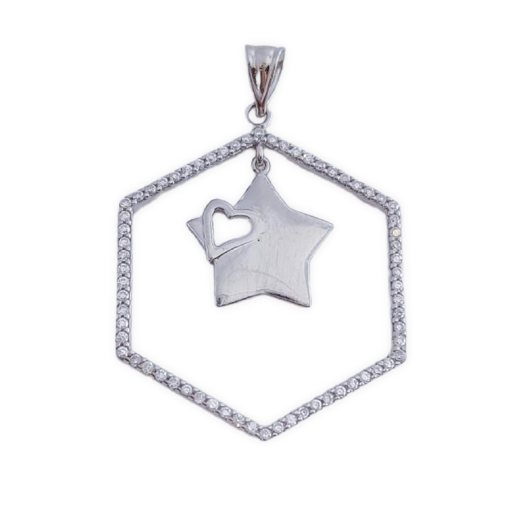 COLGANTE PLATA 925MM ESTRELLA CIRCONITAS