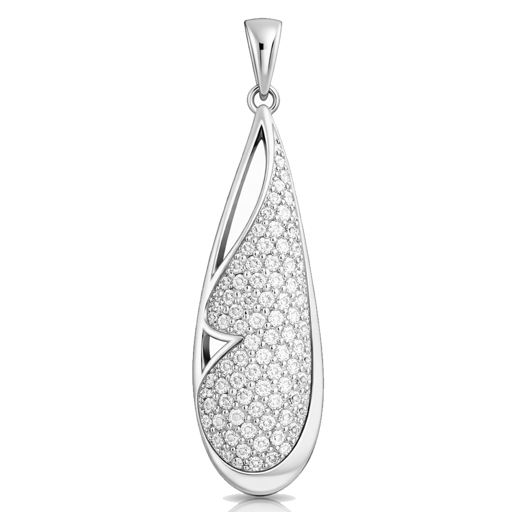 COLGANTE PLATA 925MM LAGRIMA CIRCONITAS