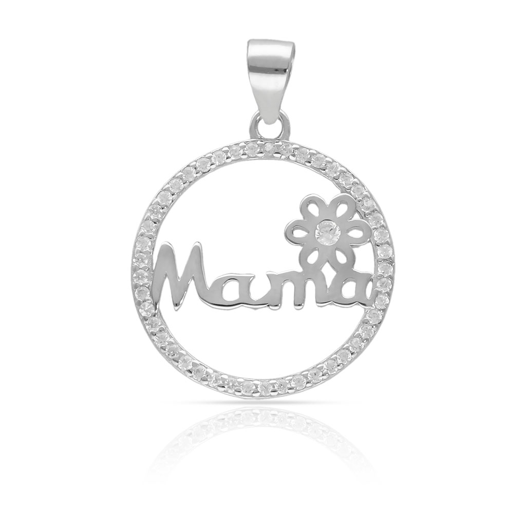 COLGANTE PLATA 925MM MAMA FLOR - 19MM