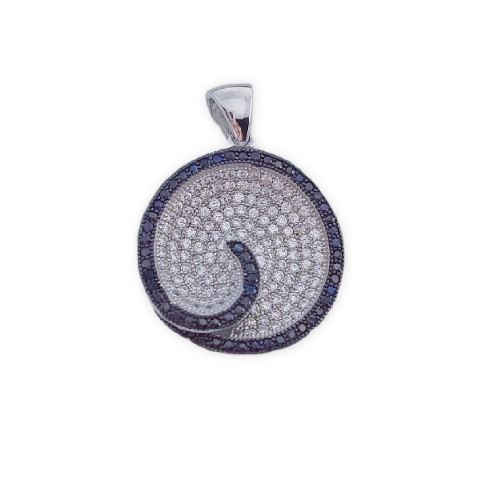 COLGANTE PLATA 925MM REDONDO CIRCONITAS