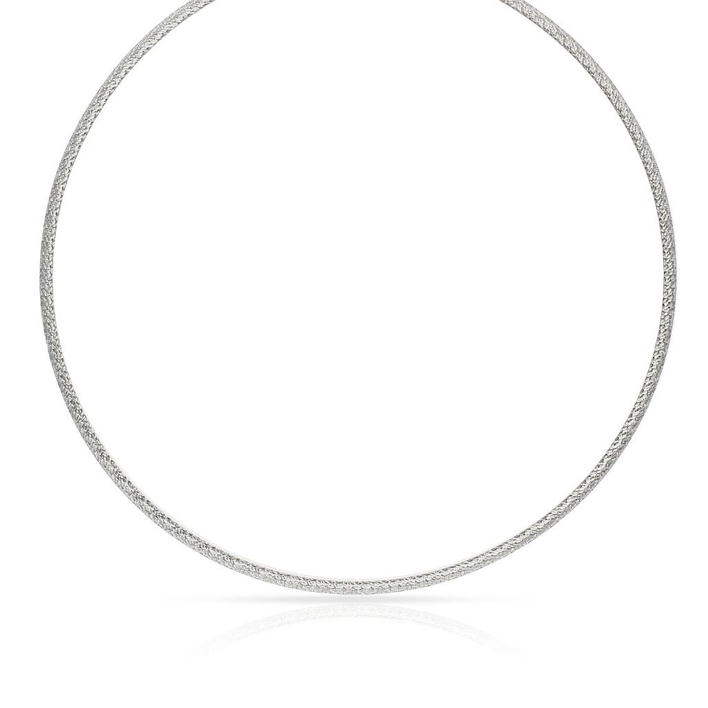 COLLAR ORO 18K TALLADO BLANCO 3MM
